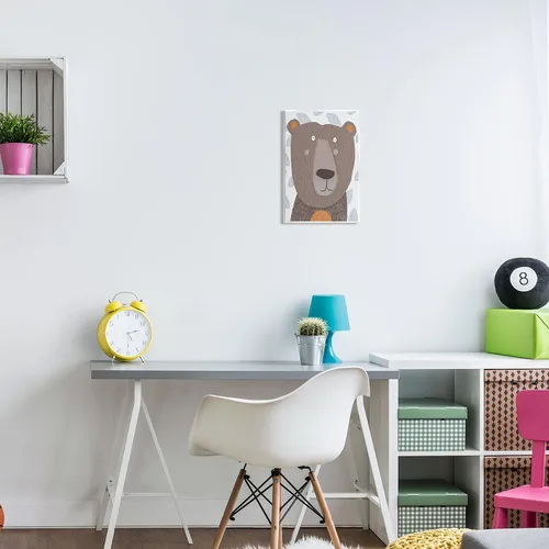 Vista 3 de Stupell Industries Arte de pared de madera con patrón de hojas de oso marrón, diseño de Carla Daly Placa de pared