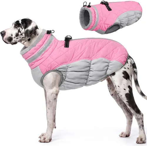 Vista 35 de AOFITEE Abrigo para perro, chaquetas cálidas para perros pequeños, abrigo de invierno para perros con arnés integrado, chaqueta de invierno
