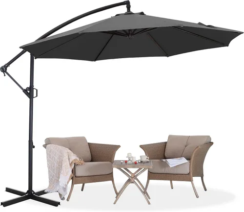 Vista 13 de ABCCANOPY Sombrillas voladizas prémium de 9 pies para patio