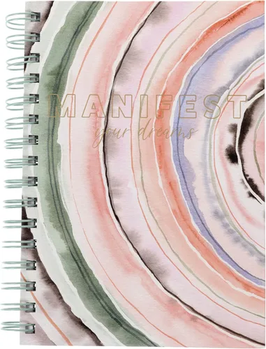 Vista 21 de Graphique Beetles - Diario en espiral de tapa dura, 160 páginas rayadas, cuaderno de tapa dura, diario, listas, registro de mes y fecha, papel