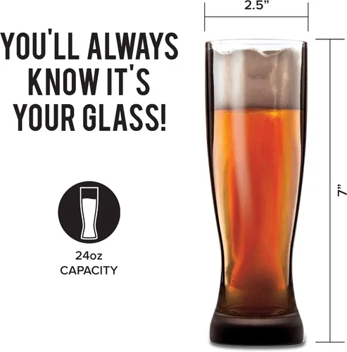 Vista 5 de Mighty Mug Vaso Pilsner Untippable (juego de 2), plástico duro Tritan irrompible, tecnología Smartgrip antiderrames, sin BPA, 24 onzas