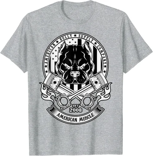 Vista 33 de American Muscle - Camiseta de cabeza dura Pit Bull American Bully, Negro, S
