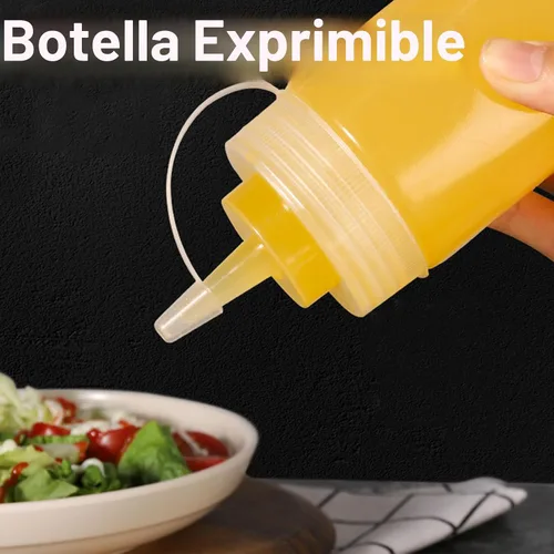 Vista 5 de Paquete de 12 botellas de plástico de 8 onzas líquidas multiusos para ketchup, condimentos, salsa barbacoa, aderezo, barbacoa, parrilla