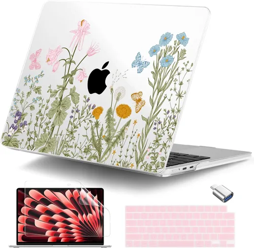 Vista 39 de Funda para MacBook Air de 15 pulgadas M5 M4 M3 M2 Chip 2026 2025 2024 2023 (modelo A3448 A3241 A3114 A2941), carcasa rígida con cubierta de teclado
