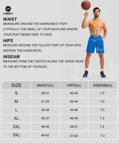 Vista 7 de Viodia Pantalones cortos deportivos para hombre de 7 pulgadas con bolsillos con cremallera, ligeros, de secado rápido, pantalones cortos