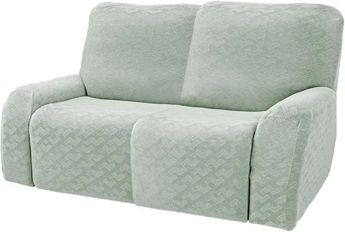 Vista 16 de vctops Fundas elásticas para sofá reclinable de 8 piezas, fundas de jacquard grande para sofá reclinable de 3 asientos, protector suave Blanco