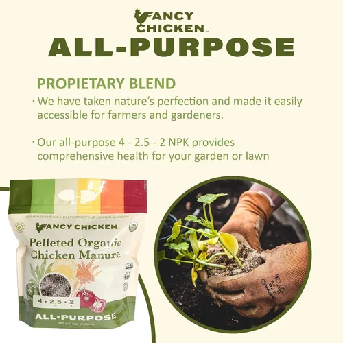 Vista 5 de Abono multiusos Fancy Chicken - 5 libras de estiércol orgánico de pollo en bolitas y seco Alimento vegetal totalmente natural Ideal para plantas