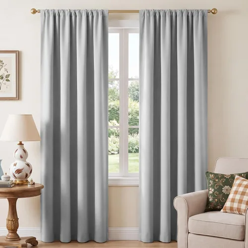 Vista 75 de NICETOWN Biscotti - Cortinas de cocina beige de 36 pulgadas de largo, bolsillo para barra, 100% opacas, casuales y relajantes, tratamientos