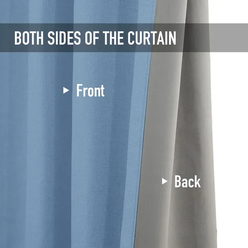 Vista 4 de 100% Blackout Shield Cortinas opacas de lino para dormitorio, cortinas con aislamiento térmico de 45 pulgadas de largo, juego de 2 paneles
