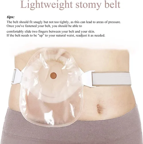 Vista 2 de Paquete de 3 cinturones de ostomía para mujeres y hombres, cinturón ajustable para ostomía que se fija de forma segura a la bolsa de ostomía, 1.1 x