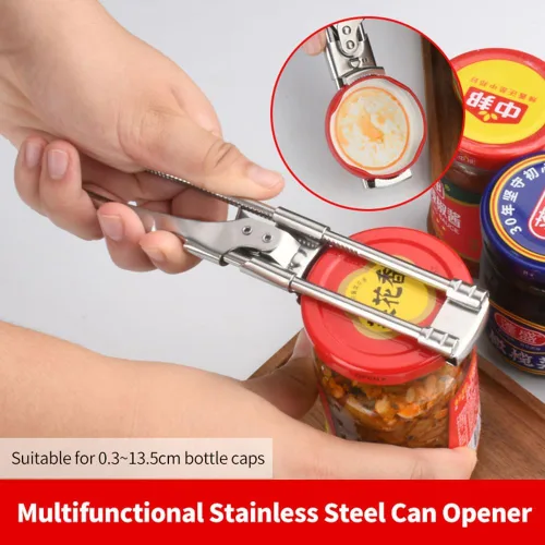 Vista 3 de Abridor de Tarros para Manos Débiles, Nuevo Abridor de Latas Ajustable de Acero Inoxidable, Agarre de Frasco para Tapas Apretadas, Gadgets