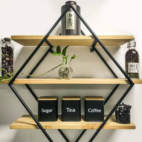 Vista 5 de SOTECH Juego de 3 recipientes de cocina para café, azúcar y té, tarros de metal con tapa de bambú, recipientes cuadrados negros para almacenamiento