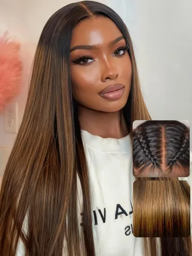 Vista 12 de UNICE Yaki - Pelucas de cabello humano lacio con encaje frontal 13x4, con cordón, Pre-Todo, sin pegamento, peluca de cabello humano frontal