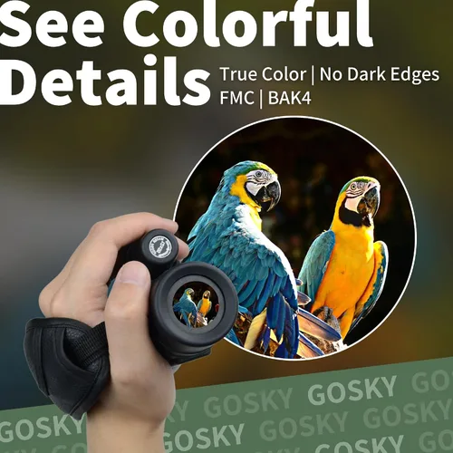 Vista 3 de Gosky Monocular de 12 x 50 para adultos, telescopio monocular con prisma BAK4 y lente FMC, monocular ligero, ideal para observación de aves, caza