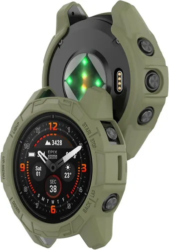 Vista 2 de Fundas protectoras para Garmin Fenix 7X Pro/Epix Pro 51MM - Funda de TPU suave parachoques resistente a prueba de golpes Carcasa protectora - Negro