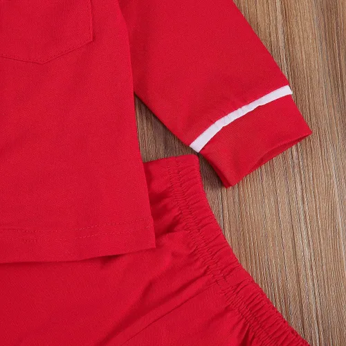 Vista 4 de Conjunto de pijama de manga larga con botones para niña pequeña, conjunto de ropa de dormir