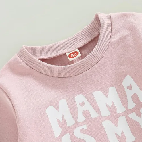 Vista 3 de Conjunto de ropa para el día de San Valentín con parte inferior acampanada para bebé niña