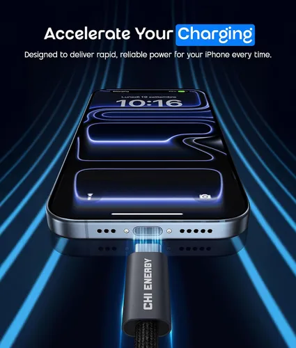 Vista 6 de Paquete de 3 cables USB C a USB C [3.3+6.6+6.6 pies], cables USB-C de carga rápida de 100 W, cable USB C a tipo C para iPhone 17 16 15 Pro Max