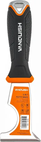 Vista 14 de VANQUISH Cuchillo de masilla de acero inoxidable de 1 pulgada con mango de agarre suave y extremo de martillo de metal (3560)