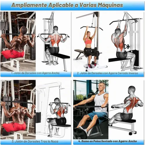 Vista 5 de Fitness Cable Pulley System, Gym LAT and Lift Pulldown Machine Attachments, Home Workouts Equipments for Biceps Triceps Shoulder Arm Curl Forearm