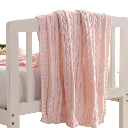 Vista 16 de NTBAY Manta de punto de cable 100% algodón puro para niño pequeño, súper suave, cálida y transpirable, 30x40, manta para bebé para cuna, cochecito