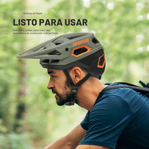 Vista 5 de Casco de Bicicleta BATFOX, Casco de Bicicleta de Montaña para Hombres, Mujeres, Adultos y Jóvenes