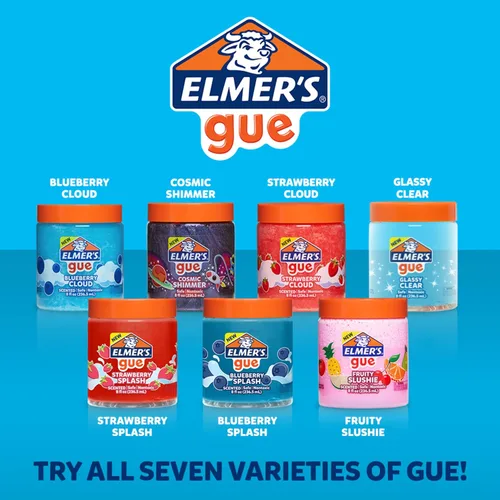 Vista 5 de Elmer's Gue - Slime premezclado, slime transparente y cristalino, ideal para mezclar con complementos, 2 unidades Transparente vidrioso