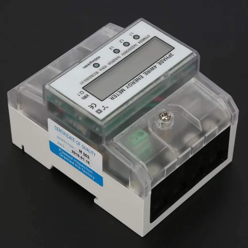 Vista 2 de Medidor de energía digital de 3 fases KWh Monitor 220V/380V 4P LCD Medidor de consumo de energía para sistemas eléctricos comerciales industriales