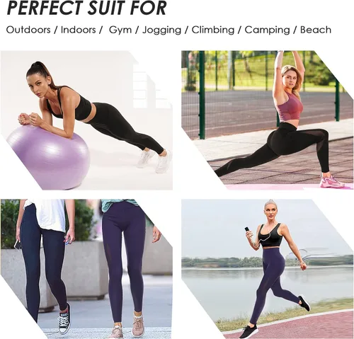 Vista 6 de TrainingGirl Leggings de malla para mujer, pantalones de yoga de cintura alta, leggings estampados, mallas deportivas con bolsillos