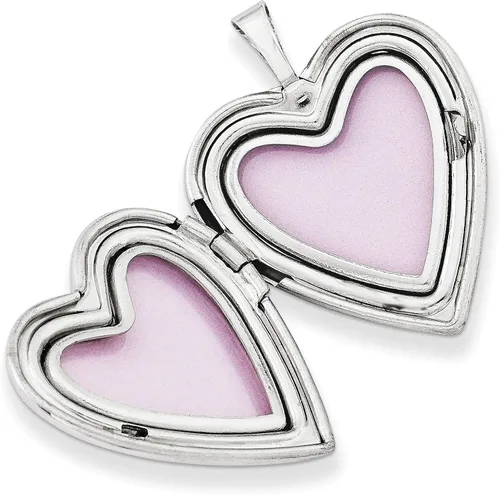 Vista 2 de 20mm Edredón diseño Corazón Locket en plata de ley