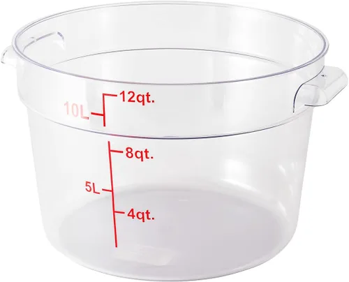 Vista 2 de Restaurantware Met Lux - Contenedor de almacenamiento de alimentos de 12 cuartos de galón, 1 recipiente redondo de almacenamiento comercial, tapa se