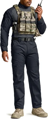 Vista 3 de CQR Men's Flex Ripstop Tactical Pants, Water Resistant Stretch Cargo Pants, Lightweight EDC Hiking Work Pants