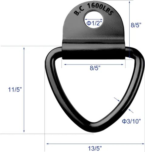Vista 3 de BUSY-CORNER Anclajes de amarre para remolque, almacén, barco, 10 piezas de pernos de anillo en V de acero resistente, accesorios para camionetas