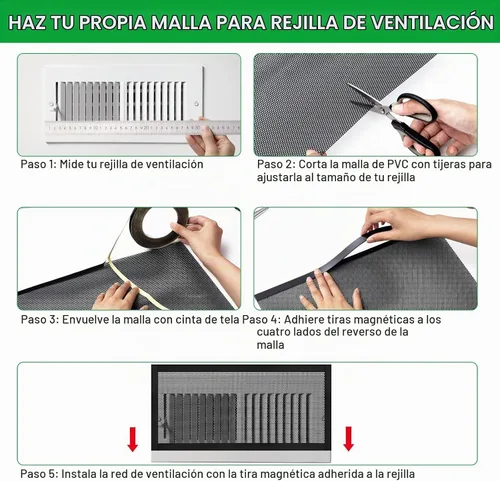 Vista 3 de Paquete de 6 cubiertas magnéticas de ventilación de malla de 16 x 12