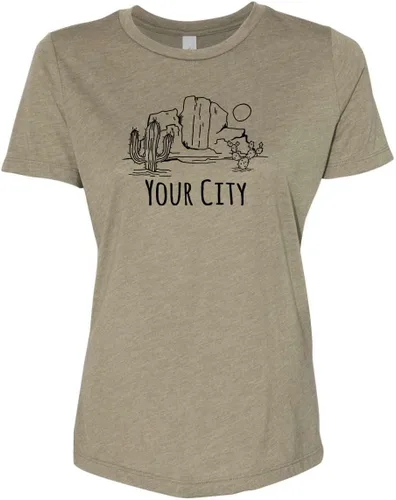Vista 22 de Cute Women's Screen Printed Crew Neck Tee, Shirts With Sayings, Dusty Blue or Olive