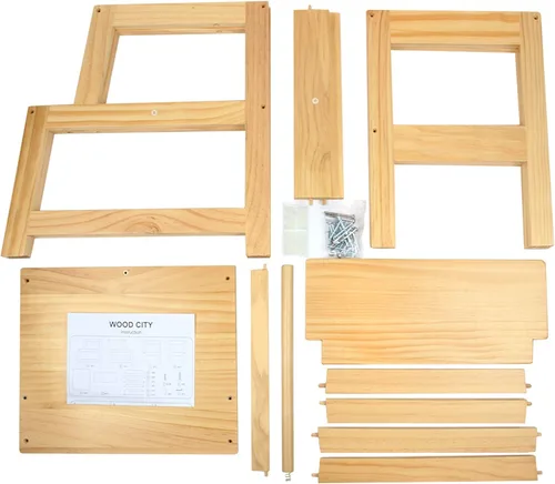 Vista 6 de Taburete de cocina para niños pequeños con alfombrilla antideslizante, Taburete de aprendizaje Montessori de madera para niños de Wood City, Torre