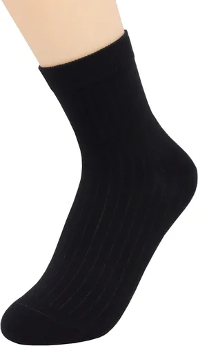 Vista 2 de YOSENDE Calcetines de algodón para mujer, calcetines clásicos de negocios, 5 pares, suaves y cómodos