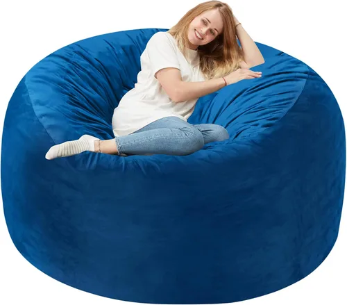 Vista 44 de Homguava - Sillón puff de 3 pies Sillón estilo puff grande de 3 pulgadas con relleno de espuma viscoelástica, sofá suave con funda de terciopelo