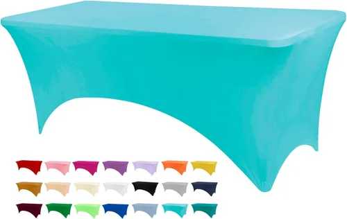 Vista 13 de BDDC - Funda de mesa ajustada de 4 pies, manteles de elastano negros, manteles elásticos lavables y resistentes a las arrugas para eventos, bodas