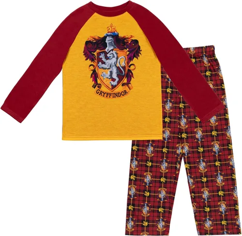 Vista 3 de Harry Potter Gryffindor Hufflepuff Ravenclaw - Conjunto de pijama para niños y niñas, pantalones deportivos y pantalones para dormir para niños
