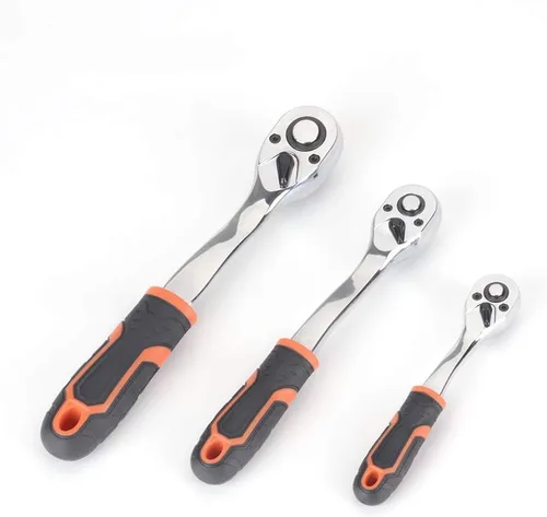 Vista 6 de FLZOSPER Llave de trinquete de enchufe de 1/2", trinquete de desplazamiento compuesto de liberación rápida de 10", cabeza ovalada de 72 dientes