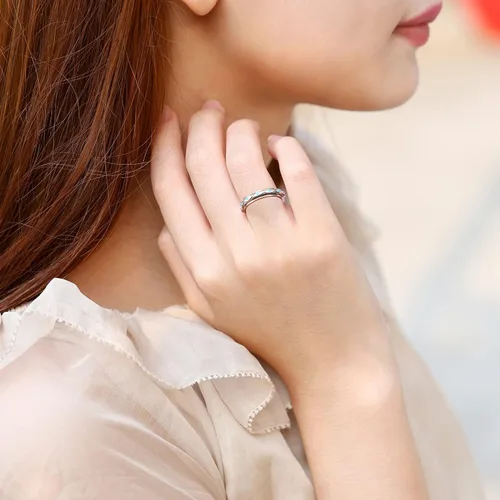 Vista 2 de Fidget Spinner Ring 925 Sterling Silver Anxiety Relief Ring Anti Anxiety Boredom ADHD Stress Relieving Ring for Women Men