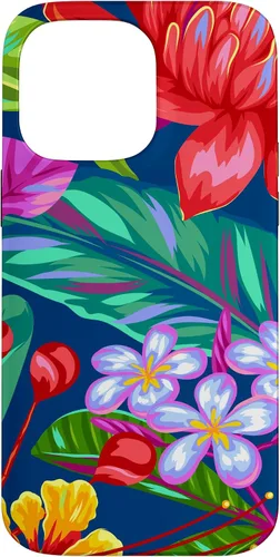 Vista 21 de Hawaiian Tropical Phone Case Yellow Red Hibiscus Plumeria Case for iPhone 17