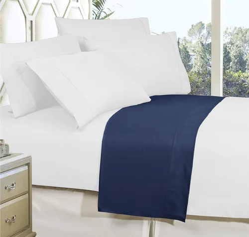 Vista 2 de Elegant Comfort - Sábana encimera suave de calidad egipcia y hotelera, 1500 hilos, 1 unidad, antiarrugas, resistente a las manchas, tamaño Queen