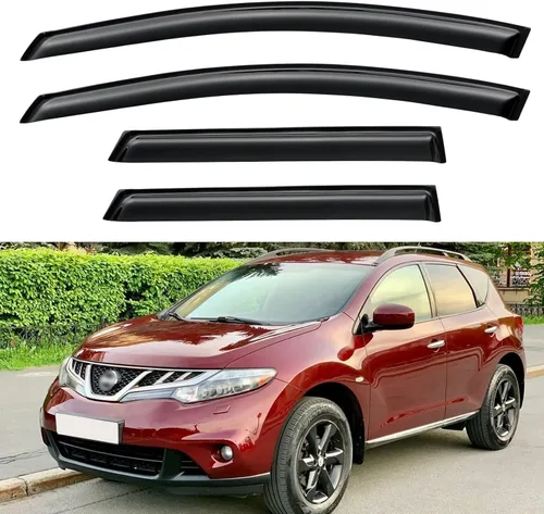 Vista 14 de YQAUTEC - Viseras para ventana, protectores contra la lluvia, compatibles con Subaru WRX 2015-2021, deflectores de viento para ventanas, viseras