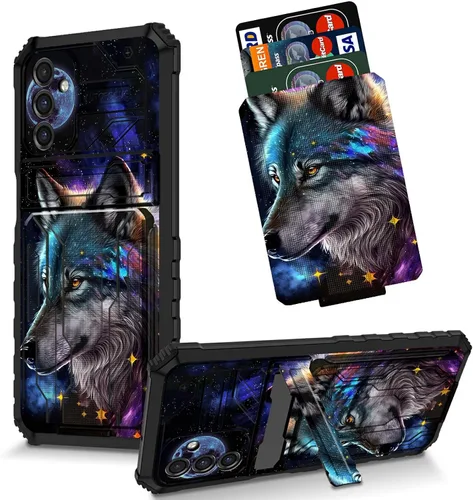 Vista 76 de Funda para Galaxy S21 FE 5G 2022 con soporte, funda de doble capa de policarbonato duro de TPU suave, estampado de vaca, estampado animal