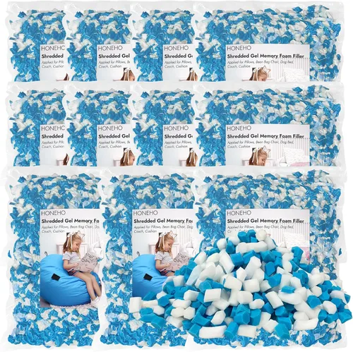Vista 15 de Relleno de Espuma Viscoelástica con Gel Triturado de 1.13 kg, Relleno Cómodo y Suave para Silla de Puf, Relleno de Espuma Viscoelástica