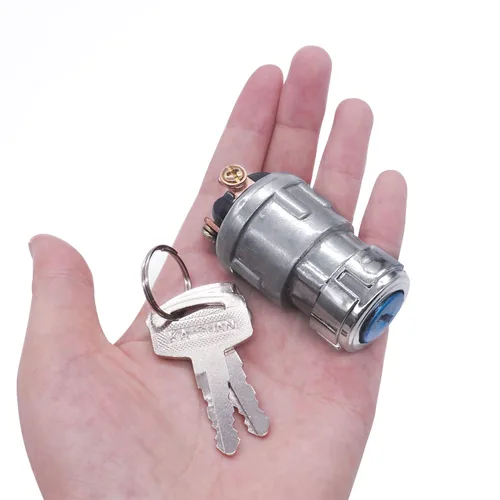 Vista 7 de mankk Interruptor de encendido de 3 cables con llave de 12 V, interruptor universal de arranque de motor, apagado/encendido (arranque), 3 posiciones