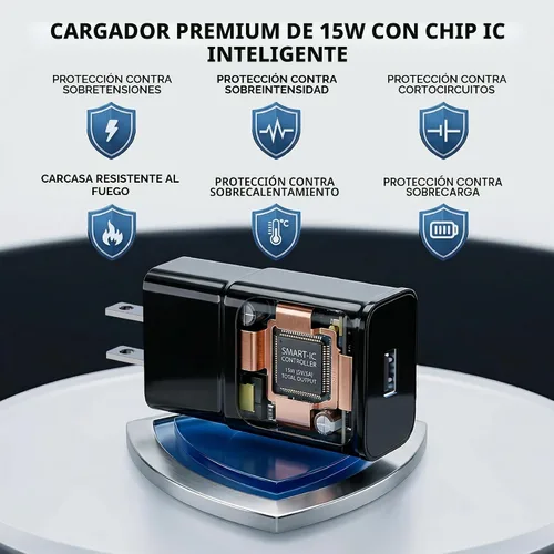 Vista 2 de TT&C Paquete de 3 bloques de carga rápida USB para Samsung Android S24, S23, S22, S21