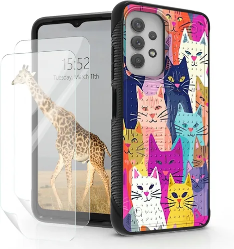 Vista 9 de Funda para Samsung Galaxy A23 Galaxy A13 4G/5G, Galaxy A04, Galaxy A04S, Galaxy A32 5G, con 2 protectores de pantalla, funda protectora de doble
